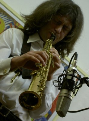 Hartmut Dorschner mit Sopranaxophon