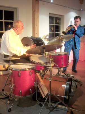 Hartmut Dorschner mit Saxophon, Günter Baby Sommer Drumms