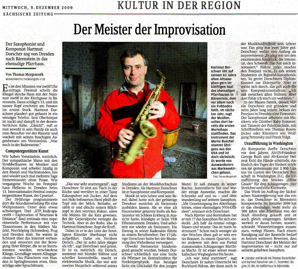 Der Meister der Improvisation Hartmut Dorschner